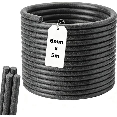 5m Fond de Joint Rond Ø 6mm PE Joint Mousse Rond Cordon Imperméable Anti-moisissure Accessoire pour Porte Fenêtre Terrasse et Baignoire (1/5)