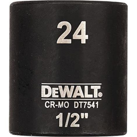 Clé à douille DEWALT courte 24mm 1/2 résistante aux chocs (1/2)