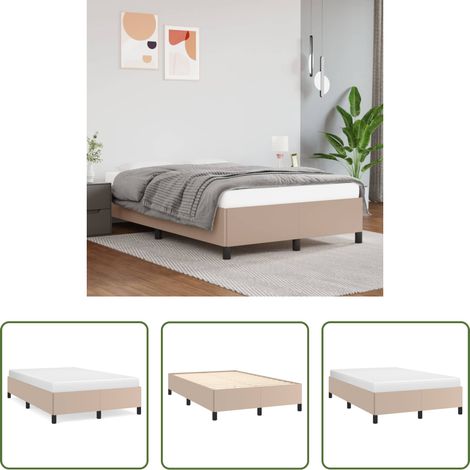 Kunstlederbett - Bettgestell ohne Matratze Cappuccino-Braun 120x190cm Kunstleder (1/5)