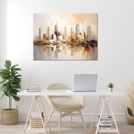 Wandbild Moderne Stadt in Beigetönen 90x60 (1/4)
