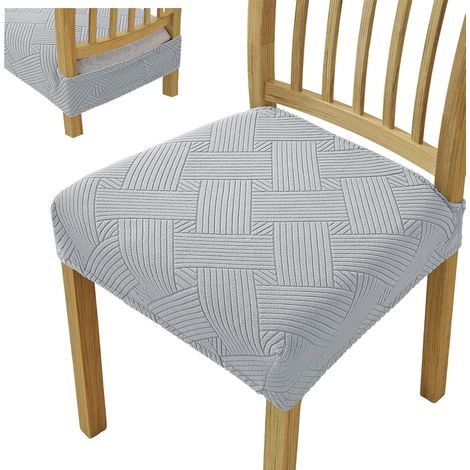 Extensible Housse Chaise Salle à Manger 2 Pièces, Gris Argenté (1/5)