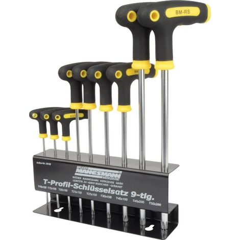 Brüder Mannesmann M18166 Set di chiavi esagonali nero giallo
