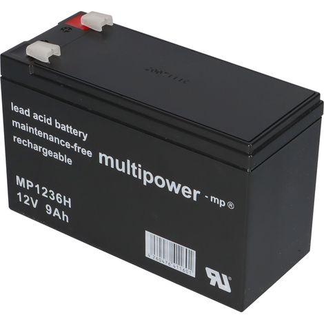 2x Multipower MP1236H 12V 9Ah AGM – passend für Tante Paula Scooter 24V (1/5)