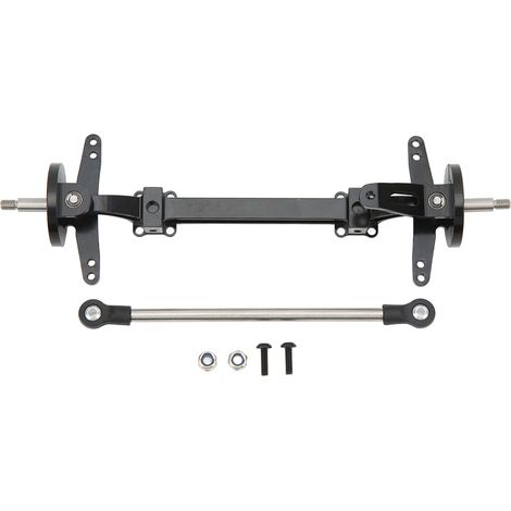 Tige de direction avant en alliage d'aluminium et acier pour essieu de roue avant RC, compatible Tamiya 1/14 voiture télécommandée, kit de liaison, noir (1/5)