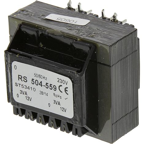 Transformateur pour circuit imprimé, Vin V c.a., Vout 12V c.a., 2 sorties, 6VA ( Prix pour 1 )