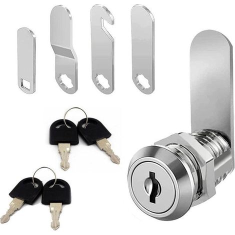 KLVGTIFS PUVerrou de sécurité - 20mm - Alliage de zinc - 2 clés - Finition nickelée (1/5)