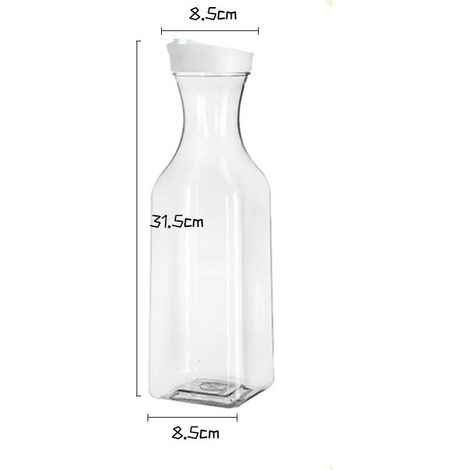 Lot de 2 carafes en plastique de 1,5L avec couvercles à clapet blancs (1/5)