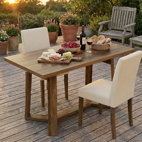 Petite table de salle à manger -120× 80 ×74 cm - table de cuisine pour salle à manger - Petits espaces pour 4-6 Personnes - marron