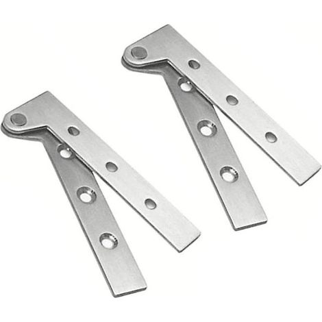 Juego de 2 bisagras de puerta pivotantes ocultas de acero inoxidable, rotación de 360 grados, bisagras de cuchilla con desplazamiento de 4 pulgadas, bisagra pivotante oculta, plata cepillada (1/5)