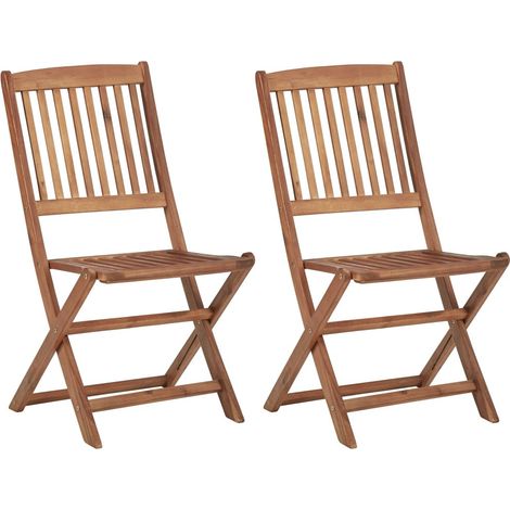 Chaises pliables d'extérieur 2 pcs Bois d'acacia solide 4 (1/5)