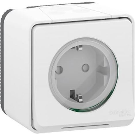 Base de enchufe schuko superficie de Schneider  Blanco