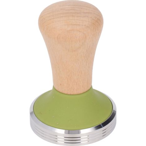 58-mm-Kaffeetamper aus Buchenholz mit Edelstahlfuß und Holzgriff für angehende Baristas (1/5)