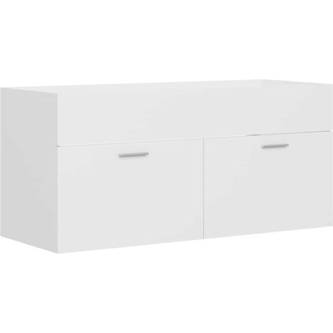 Maison Exclusive - Armario para lavabo madera contrachapada blanc (1/5)