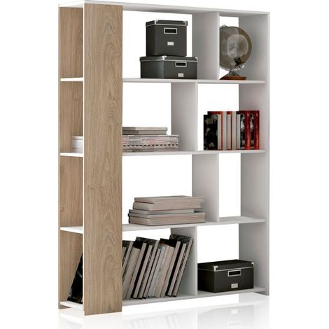 Estantería de diseño modular 174 cm Landa Blanco - Roble (ancho) x 174cm (alto) (1/5)