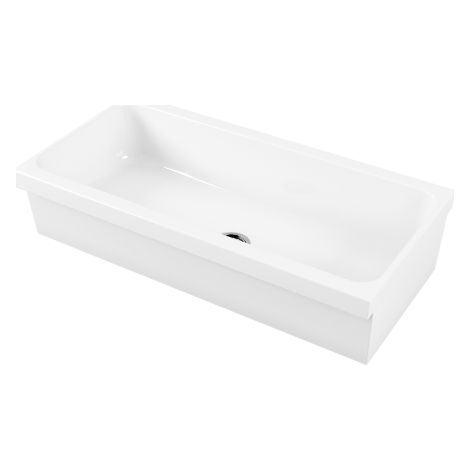Galassia – Vasque à poser 90x45x20 cm en céramique blanc brillant – Design moderne et élégant – Pour salle de bain contemporaine (1/2)