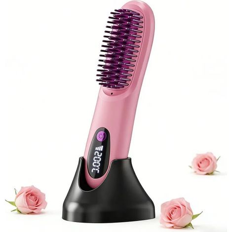 Spazzola per lo styling dei capelli, spazzola professionale, tre impostazioni di temperatura, adatta a tutti i tipi di capelli, una spazzola appositamente progettata per la cura dei capelli. (1/5)