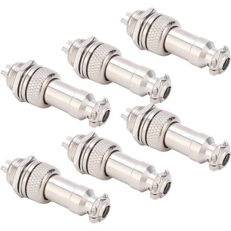 Lot de 5 connecteurs aviation mâles et femelles pour panneau d'alimentation, châssis, fixations métalliques 5A GX12 450V 3 broches