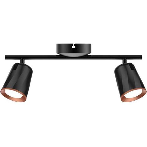 V-TAC Faretto LED da Muro Doppio 12W con Testa Orientabile Colore Nero Bianco Caldo IP20 (1/5)