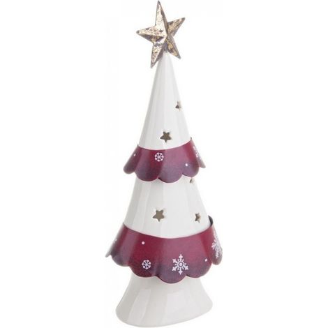 Abete "Norge" in ceramica e metallo per decorazione natalizia