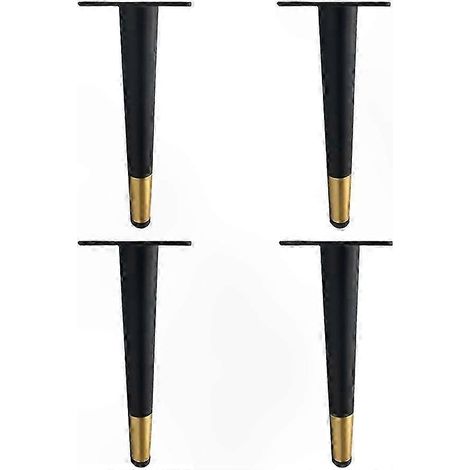 Schwarze und goldene Metall-Möbelfüße, 4er-Set für Schränke und Tische (1/5)
