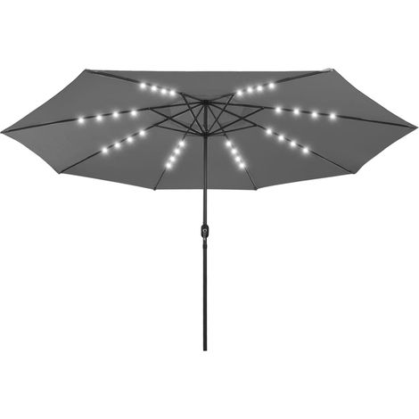 Sombrilla de jardín con luces LED antracita 400 cm vidaXL (1/2)