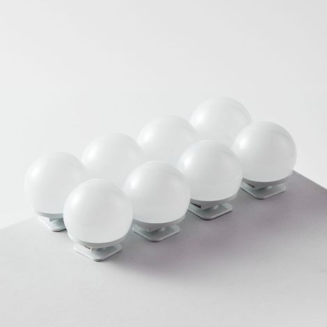 8 pcs Mirror Front Light USB Makeup Light Tri-color Dimming Mirror Light Refill Lights (1/4)