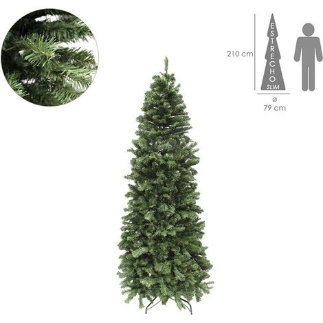 Albero di Natale SLIM MAURER 210 cm Verde 972 Rami ad ombrello Base 79 cm (1/5)