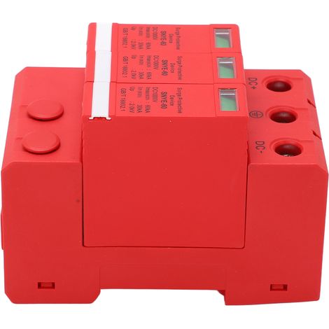 Überspannungsschutzgerät für Photovoltaikanlagen, DC 1000 V, 60 kA, Verteilerkasten, orange/rot, 3-polig (1/5)