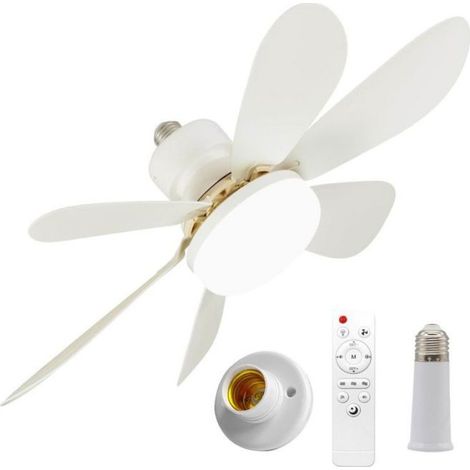 1 Deckenventilator, 6 Flügel, 40 W, 520 mm, LED-Licht, Fernbedienung, für Wohn-/Schlafzimmer (1/2)