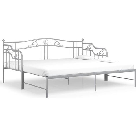Maison Exclusive - Cadre de canapé-lit extensible sans matelas gris métal 90x200cm (1/5)