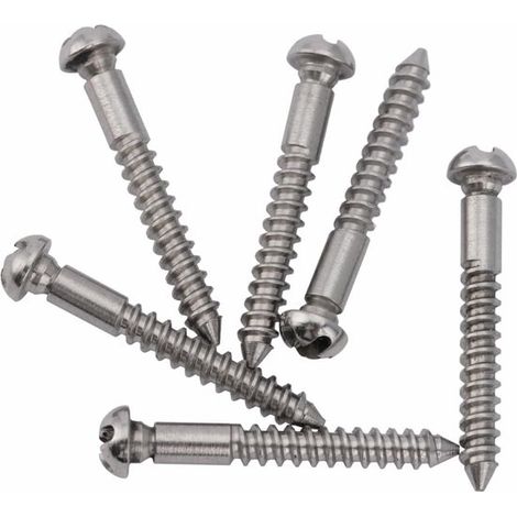30 x 3,5 mm Edelstahl-Befestigungsschrauben für Tremolobrücken an E-Gitarren, Originalfarbe (6 Stück)