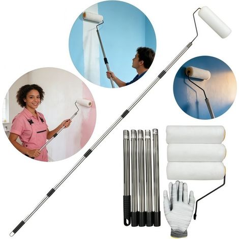 Farbroller-Set mit Teleskopstange – 5-teiliges Farbset für Wände und Decken (1/5)