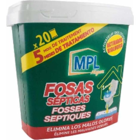 FPLUS activador fosas septicas 20 uds , Activador biológico Fosas Sépticas, bolsitas hidrosolubles. Tratamiento biológico potencia el proceso de depuración tanto de la materia orgá