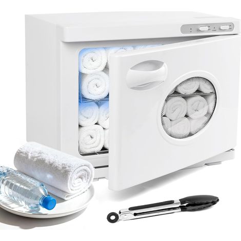 Chauffe-serviettes 23L, chauffe-serviettes avec lampe UV, 3-en-1 chauffe-serviettes, chauffe-serviettes électrique avec fenêtre de visualisation pour spa, massage, salon et soins des ongles (1/5)