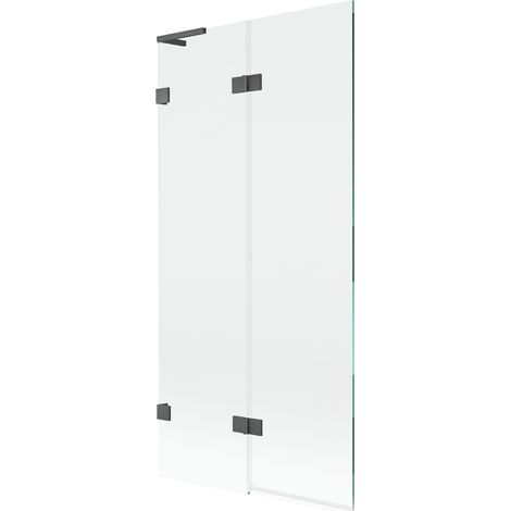 Mexen Lunar L paroi de baignoire 2 volets gauche 90 x 150 cm, transparent, gris pistolet brossé - 897L-090-100-66-00-L (1/5)