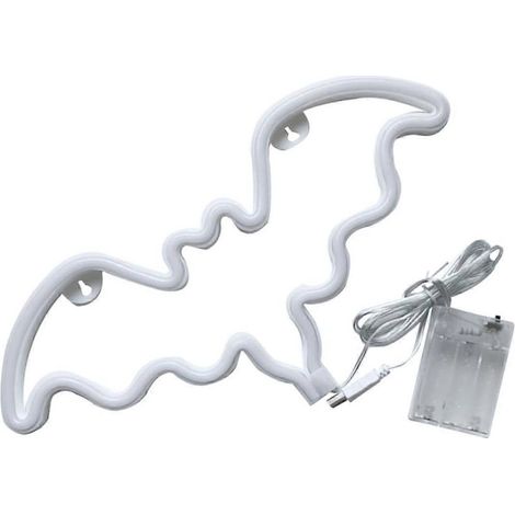 Lampe néon LED chauve-souris pour Halloween, sans piles, en forme de chauve-souris, idéale pour la décoration d'Halloween et d'automne. (1/5)