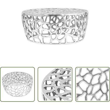 Table d'appoint - Table basse Aluminium moulé 70x30 cm Argenté (1/5)