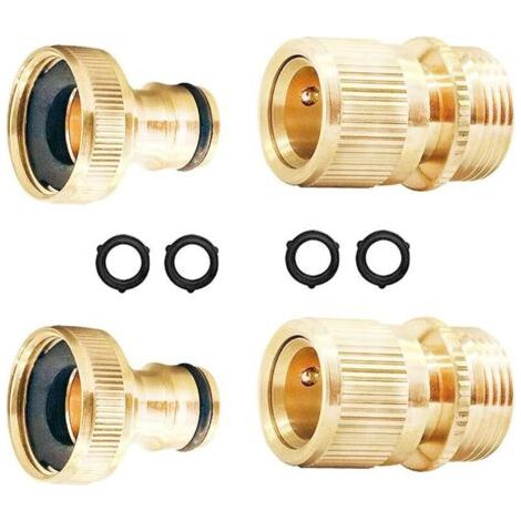 Ensemble de joints de tuyau d'eau tout en cuivre ensemble de 4 raccords de mamelon à filetage rapide norme européenne (1/5)