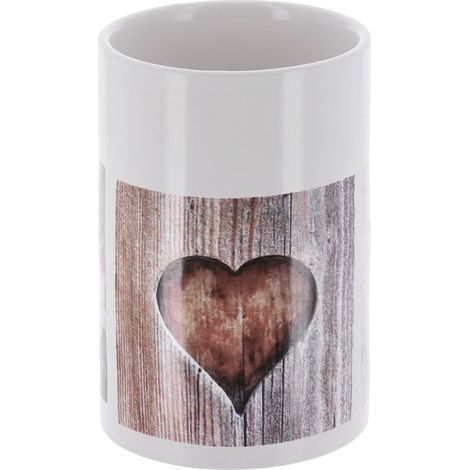 Bicchiere rotondo in dolomite stampato da 320 ml - love - Tendance (1/4)