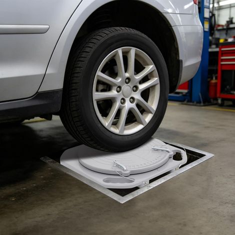 Achsmessplatte, Tragkraft über 3 Tonnen, Einstellplatte Drehplatte für Fahrzeug Achseinstellung, Spurvermessung und Radvermessung mit 360-Grad-Drehung und Klaren Skalen zur präzisen Einstellung