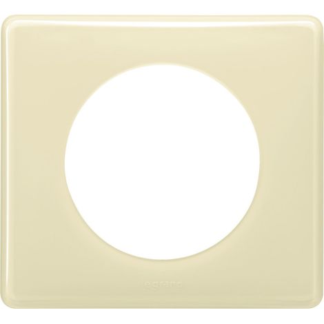 Legrand – Plaque 1 poste ivoire glossy – Finition brillante – Montage horizontal et vertical – Compatible avec boîtes encastrées