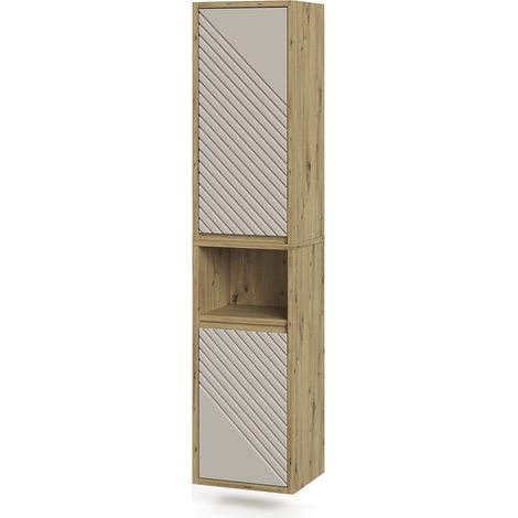 Meuble salle de bain Viola, Chêne Artisan/Cachemire, 38x170cm, Vicco (1/5)