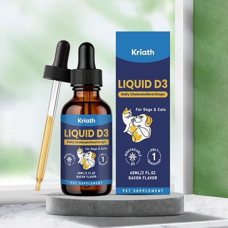 Gouttes nutritionnelles de vitamine D3 pour animaux - Soin quotidien doux pour une alimentation équilibrée - 60 ml (1/5)