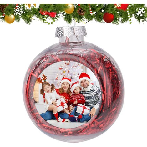 Personalised Christmas Decorations Shiny Snowflake Ball with Personalized Photo Christmas Tree Hanging Decoration (1/5)