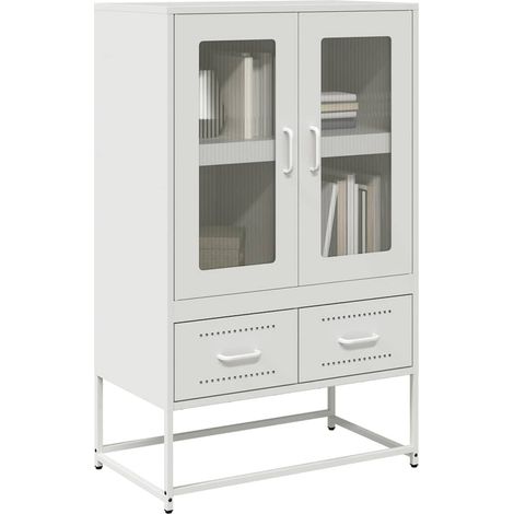Highboard White 68x39x111.5 cm Steel vidaXL (1/5)