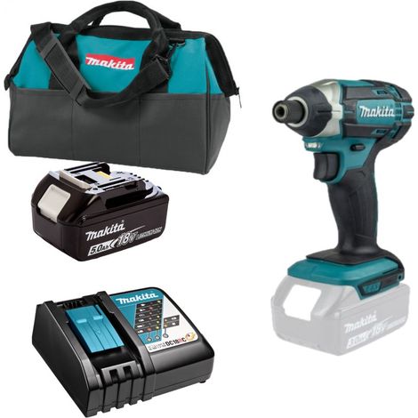 Makita – Visseuse à chocs 18V LXT avec 1 batterie 5.0Ah – Couple max 165Nm – Moteur XPT résistant à l'eau et à la poussière – Coffret de transport (1/10)