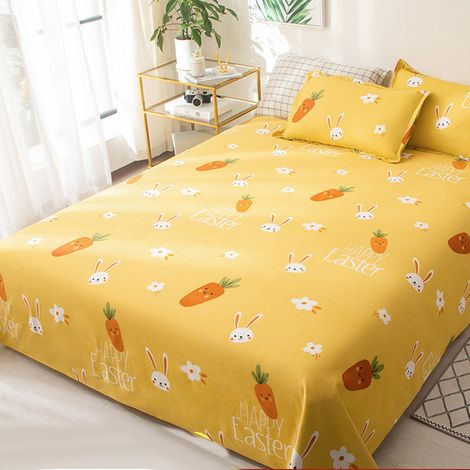 Drap-housse pour lit double, drap-housse pour lit simple, drap-housse pour chambre étudiante, drap-housse en polaire brossée, motif lapin radis pour femme, 2,2 x 2,3 m (1/5)