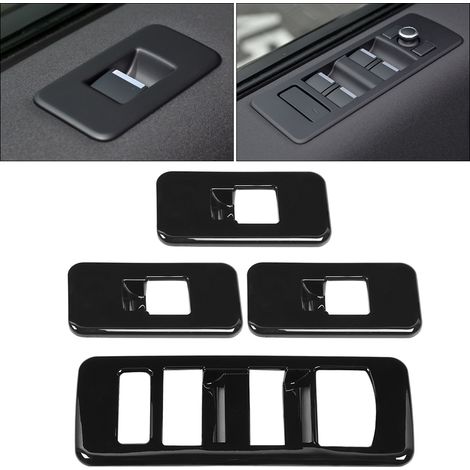 Ensemble de 4 caches de boutons de lève-vitres noir laqué pour Land Rover Discovery 5 (2017-2020) (1/5)