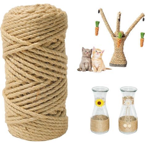 1 Rouleau Corde Jute 4mm 50m Résistante Sisal Naturel Jardin Bricolage Décoration (1/5)