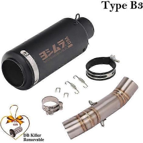 Pot d'échappement en fibre de carbone pour moto, silencieux arrière 51 mm, réducteur de bruit, pour Honda NX500, année 2024 (type B3) (1/5)
